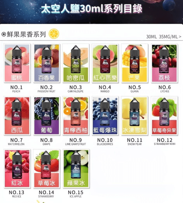 太空人煙油 SPACEMAN菸油 丁鹽小煙油 30ml/35mg 電子菸煙油